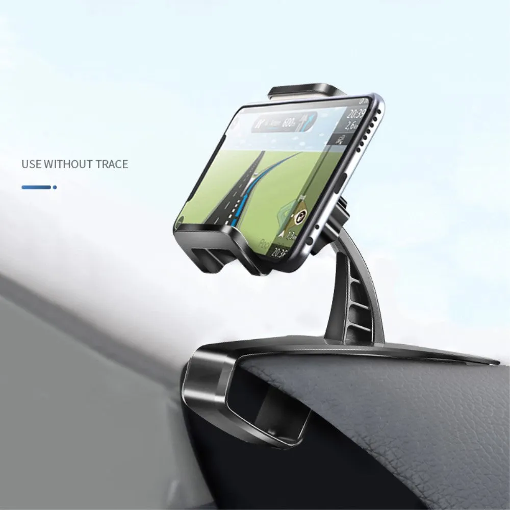 3 in 1 Car GPS Smartphone Holder: Dashboard / Visor Clamp   AC Grid Clip for Micromax A45, Punk - Black