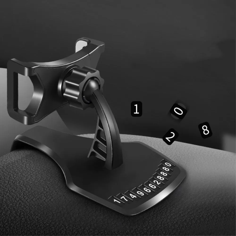 3 in 1 Car GPS Smartphone Holder: Dashboard / Visor Clamp   AC Grid Clip for Micromax A45, Punk - Black