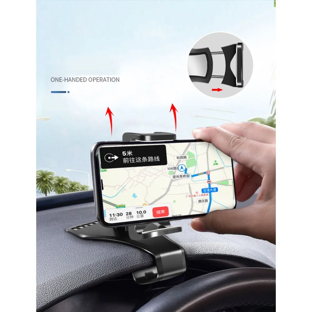 3 in 1 Car GPS Smartphone Holder: Dashboard / Visor Clamp   AC Grid Clip for Micromax A45, Punk - Black