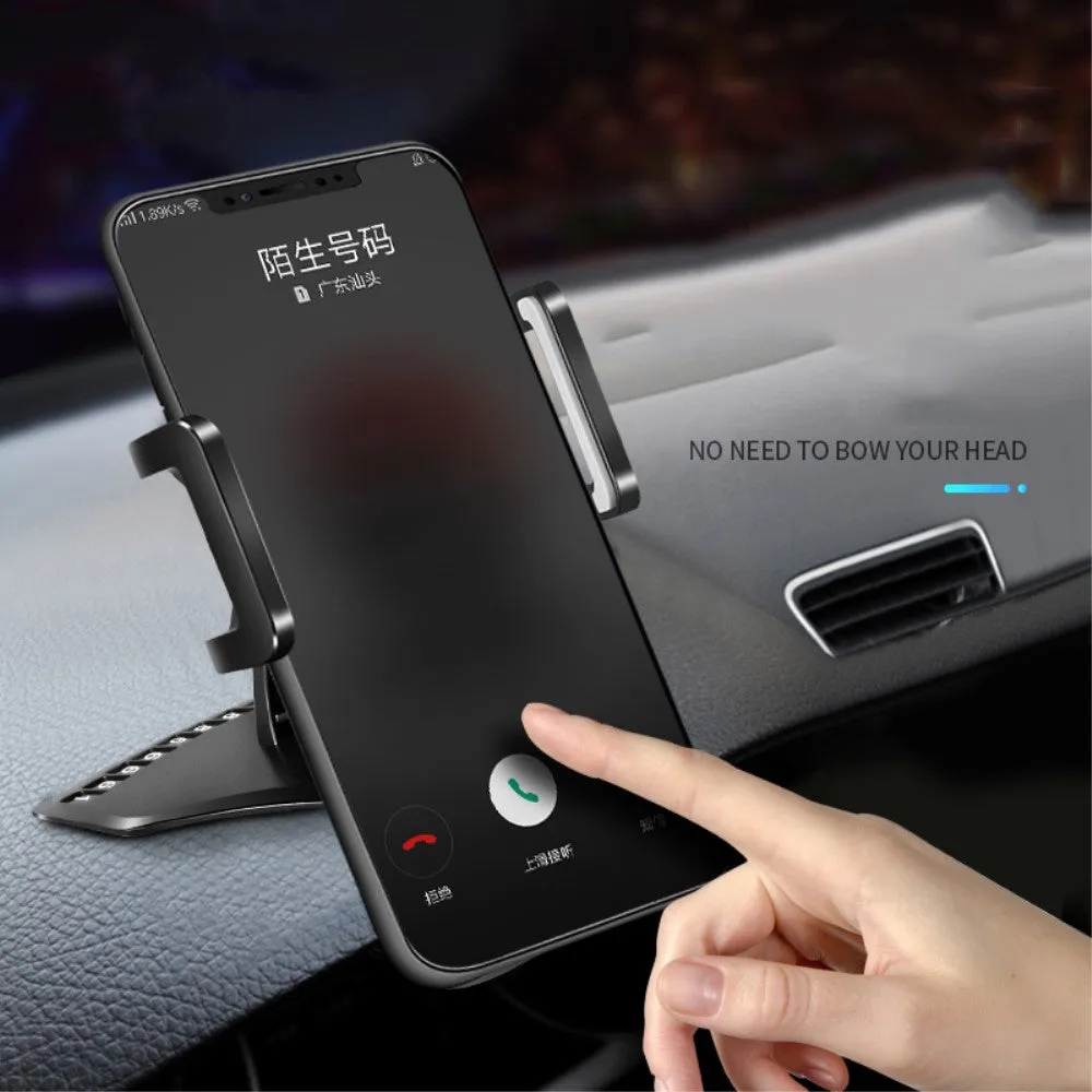3 in 1 Car GPS Smartphone Holder: Dashboard / Visor Clamp   AC Grid Clip for Micromax A45, Punk - Black