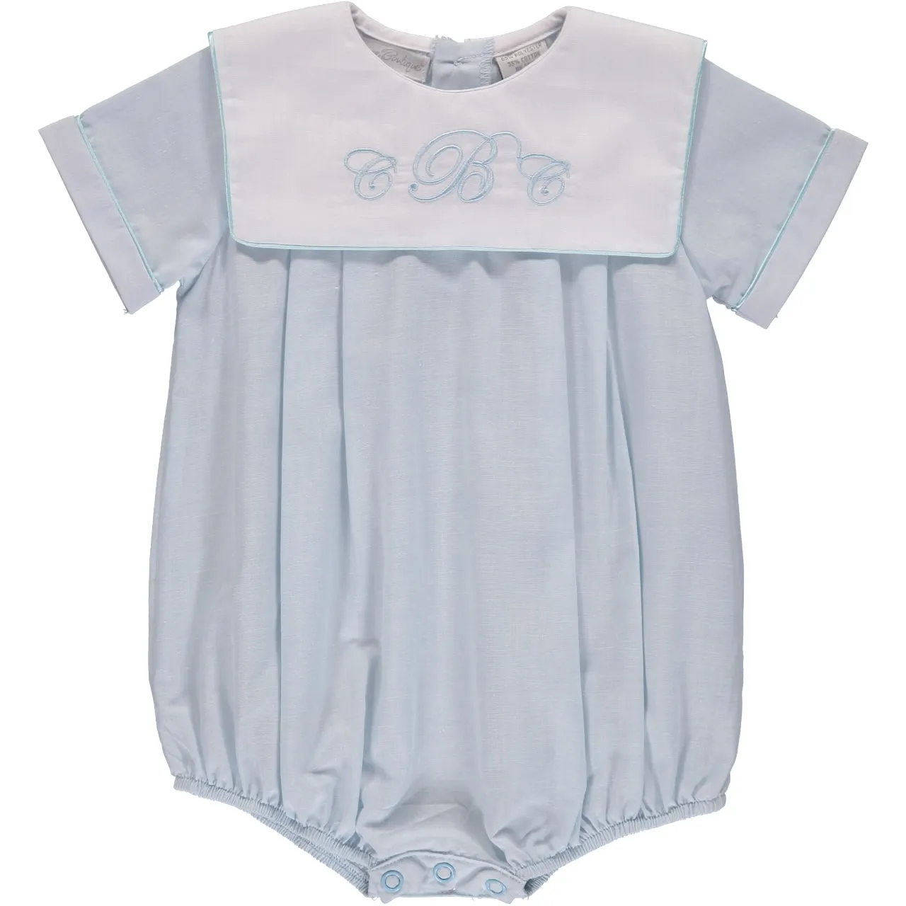 30106-Monogrammable Blue Baby Boy Bubble Romper