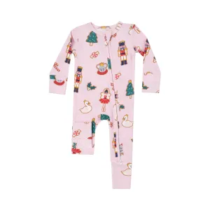 Angel Dear -2 way Zip Romper-Sugar Plum Fairy Christmas Cookie Pink