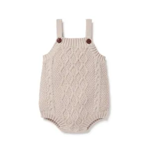 Aster & Oak Cable Knit Romper Natural Oat