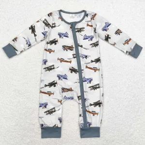 Baby Infant Boys Rompers Planes Bamboo Zip Rompers LR1326