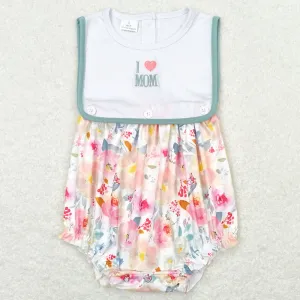 Baby Infant Girls Romper I Love Mom Floral Summer Rompers SR0989