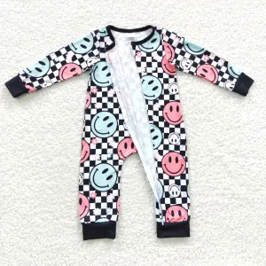 baby smile face zipper onesie LR0304