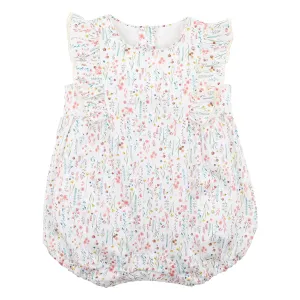 Bebe Grace Print Woven Romper (Size NB-0)