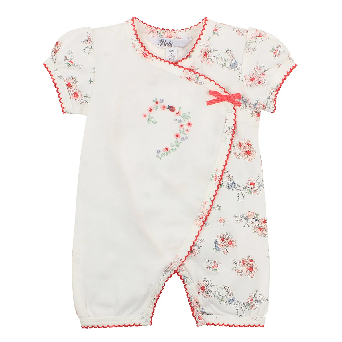 Bebe Lily S/S Wrap Romper (Size PREM-0)