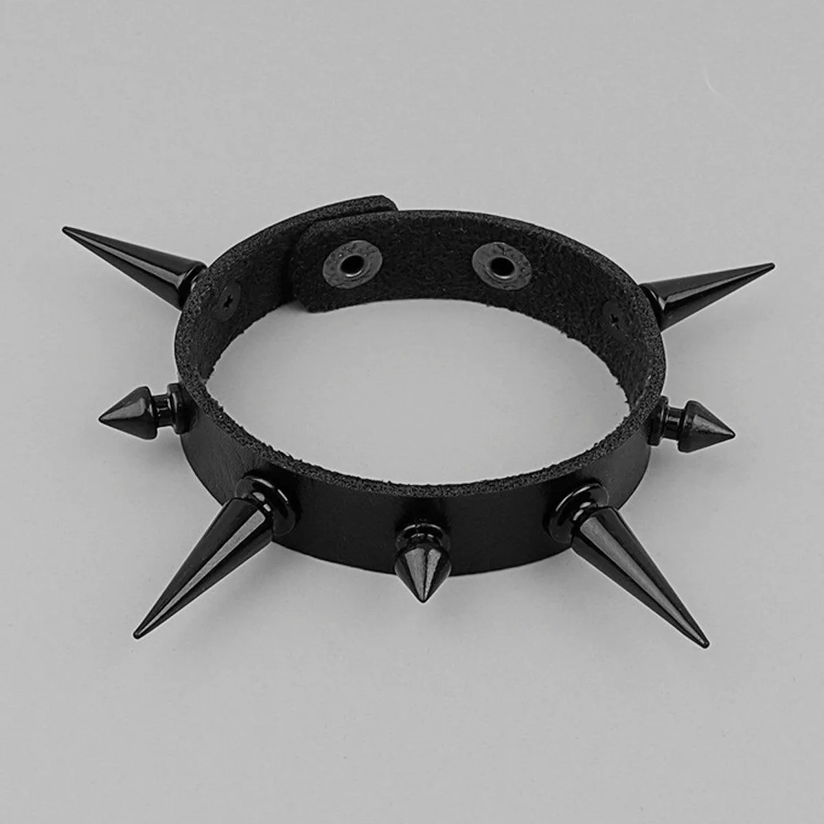 Big Spikes Black Horror Punk Bracelet