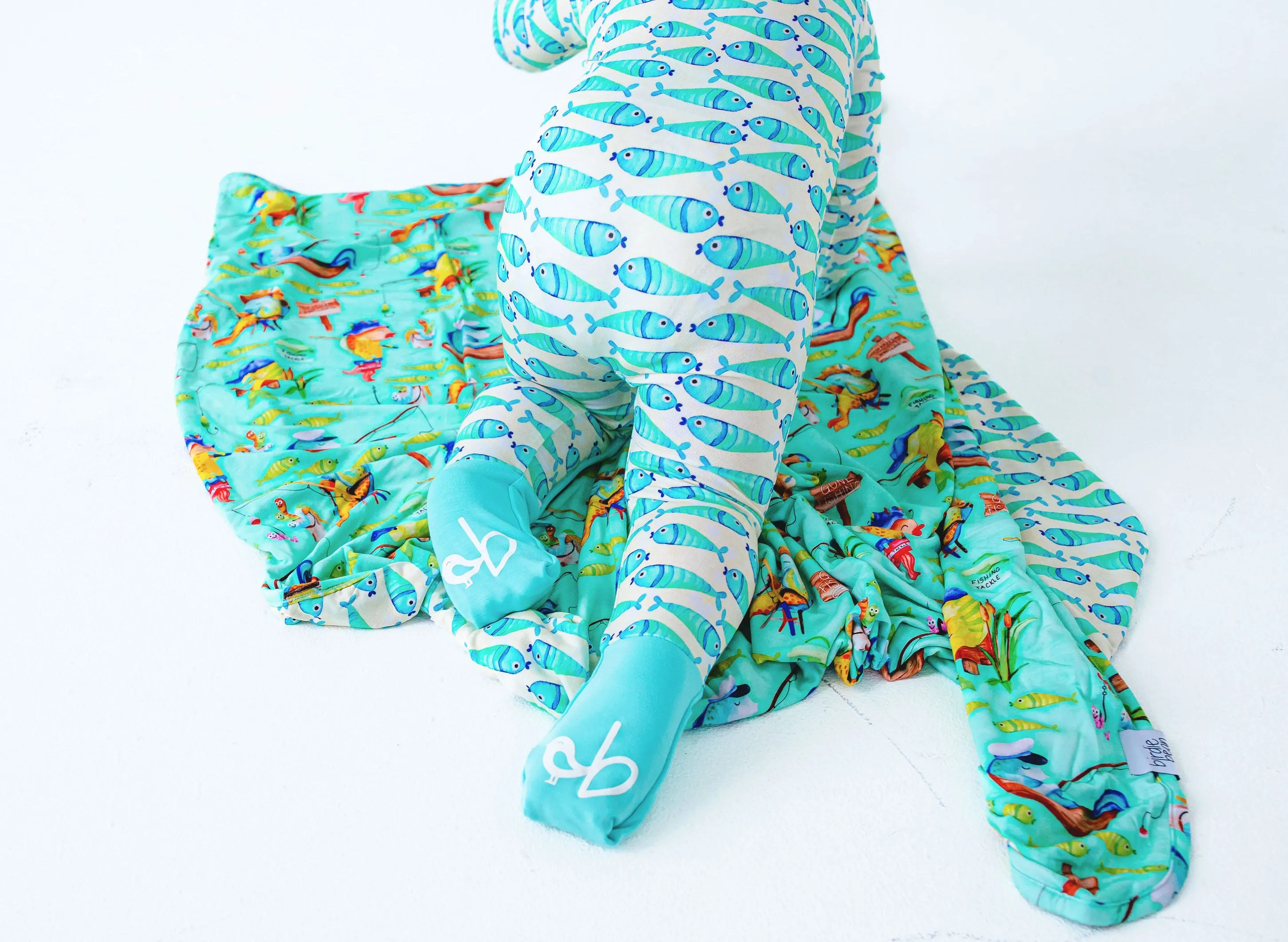 Birdie Bean Brooks Fish Fishing Kids Convertible Romper
