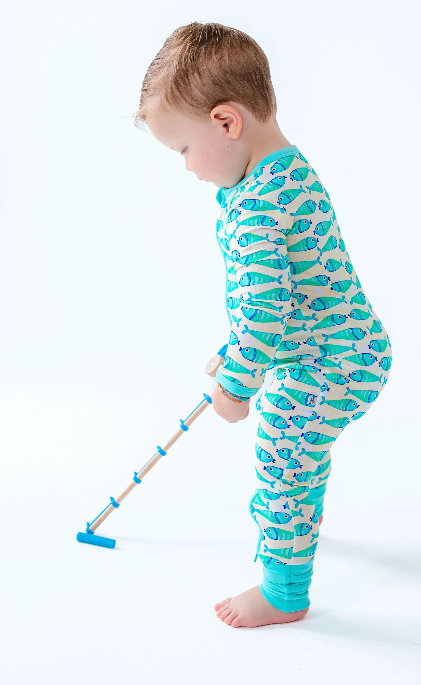 Birdie Bean Brooks Fish Fishing Kids Convertible Romper