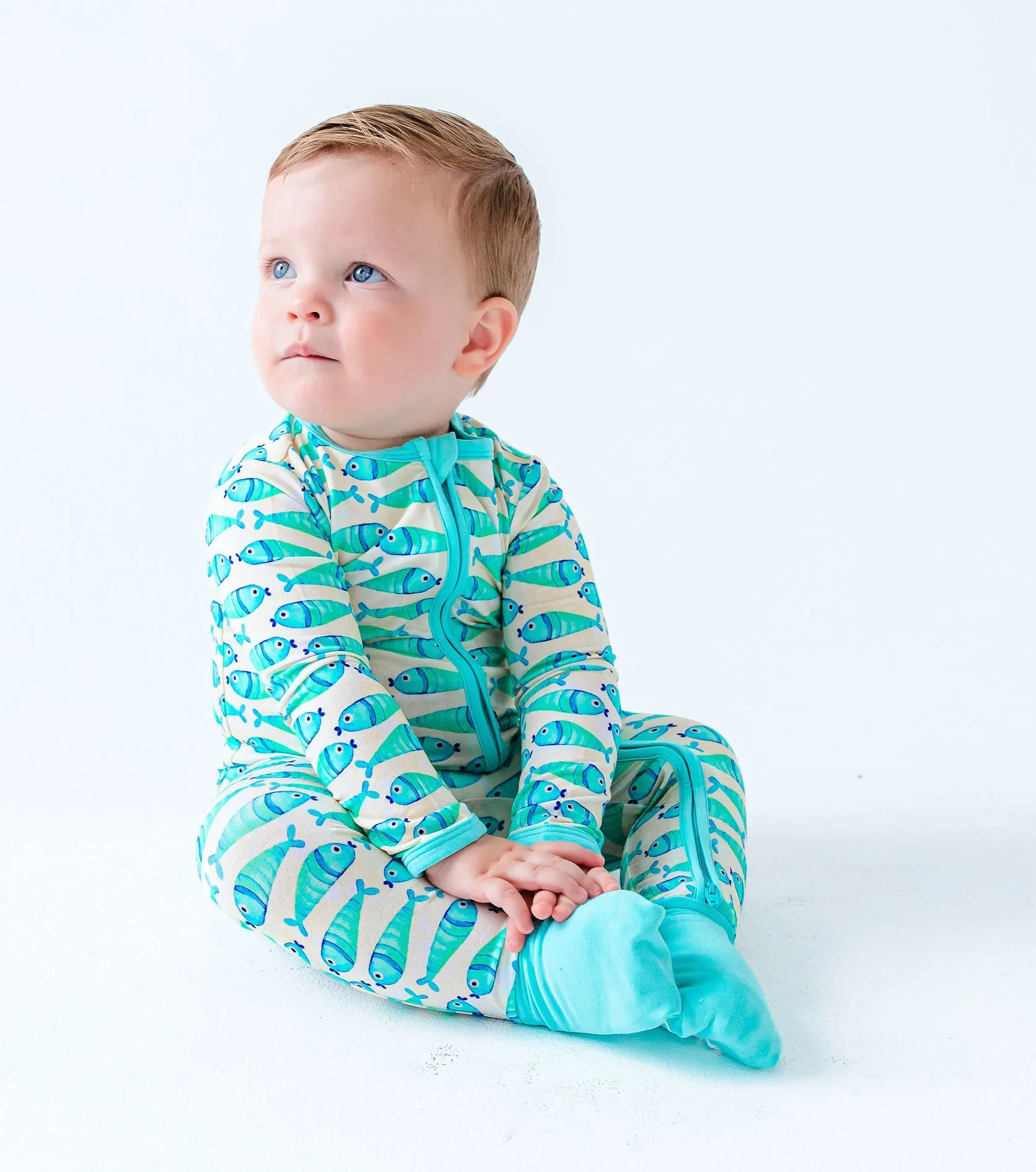 Birdie Bean Brooks Fish Fishing Kids Convertible Romper