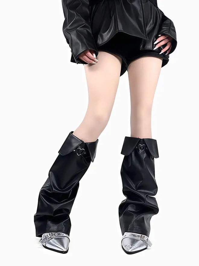 Black/Light Coffee Punk Leg Warmers