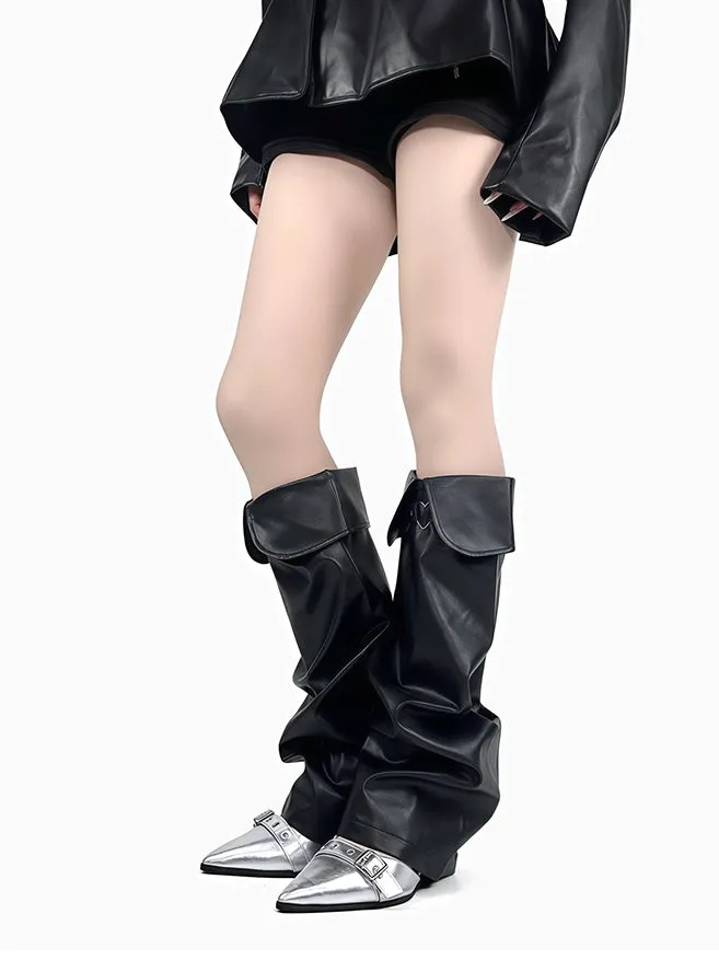Black/Light Coffee Punk Leg Warmers