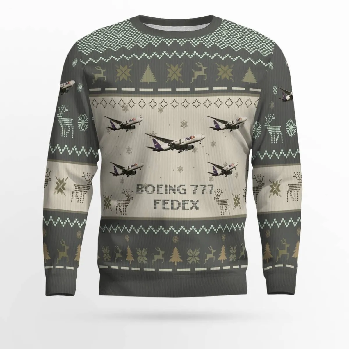 Boeing 777 FedEx Aircraft Ugly Sweater not us, Ugly Sweater Christmas Shirt for Men Dad Veteran