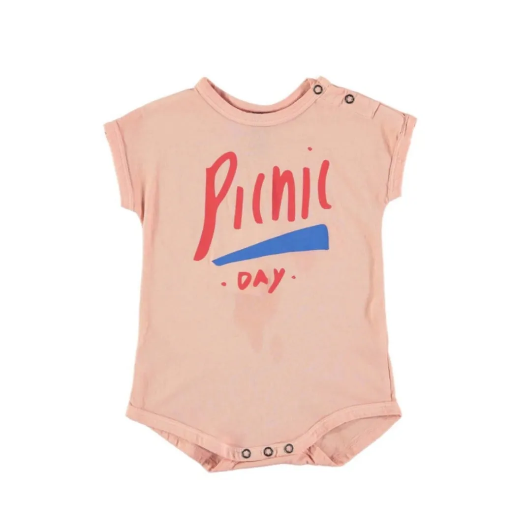 BONMOT DUSTY PINK PICNIK DAY BABY ROMPER