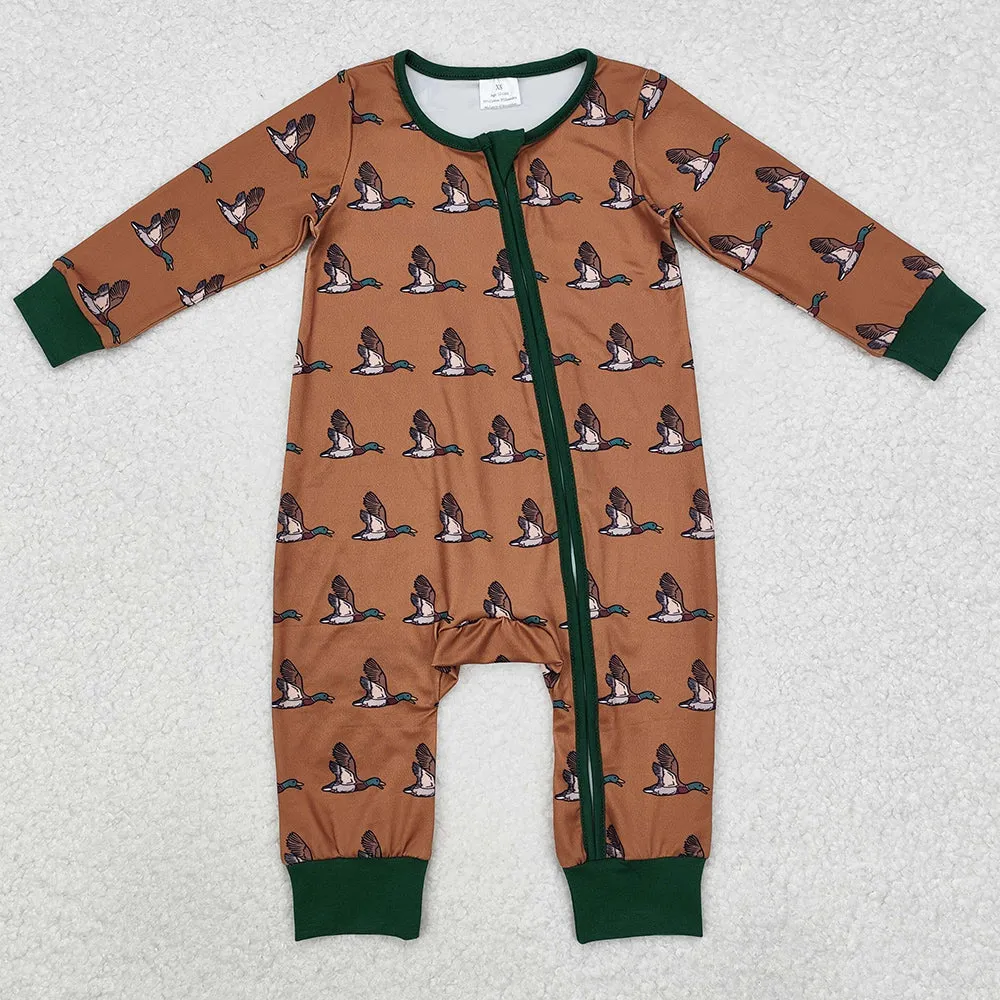 Boutique Infant Baby Boys Rompers Long Sleeve Zip Romper Onesie LR2154