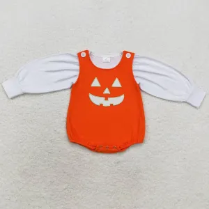 Boutique Infant Baby Boys Rompers Orange Halloween Ghost Shirt 2pcs Rompers Sets LR1704