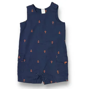Boys Carter's Size 12 Months Navy & Red Nautical Sleeveless Snap Bottom Romper
