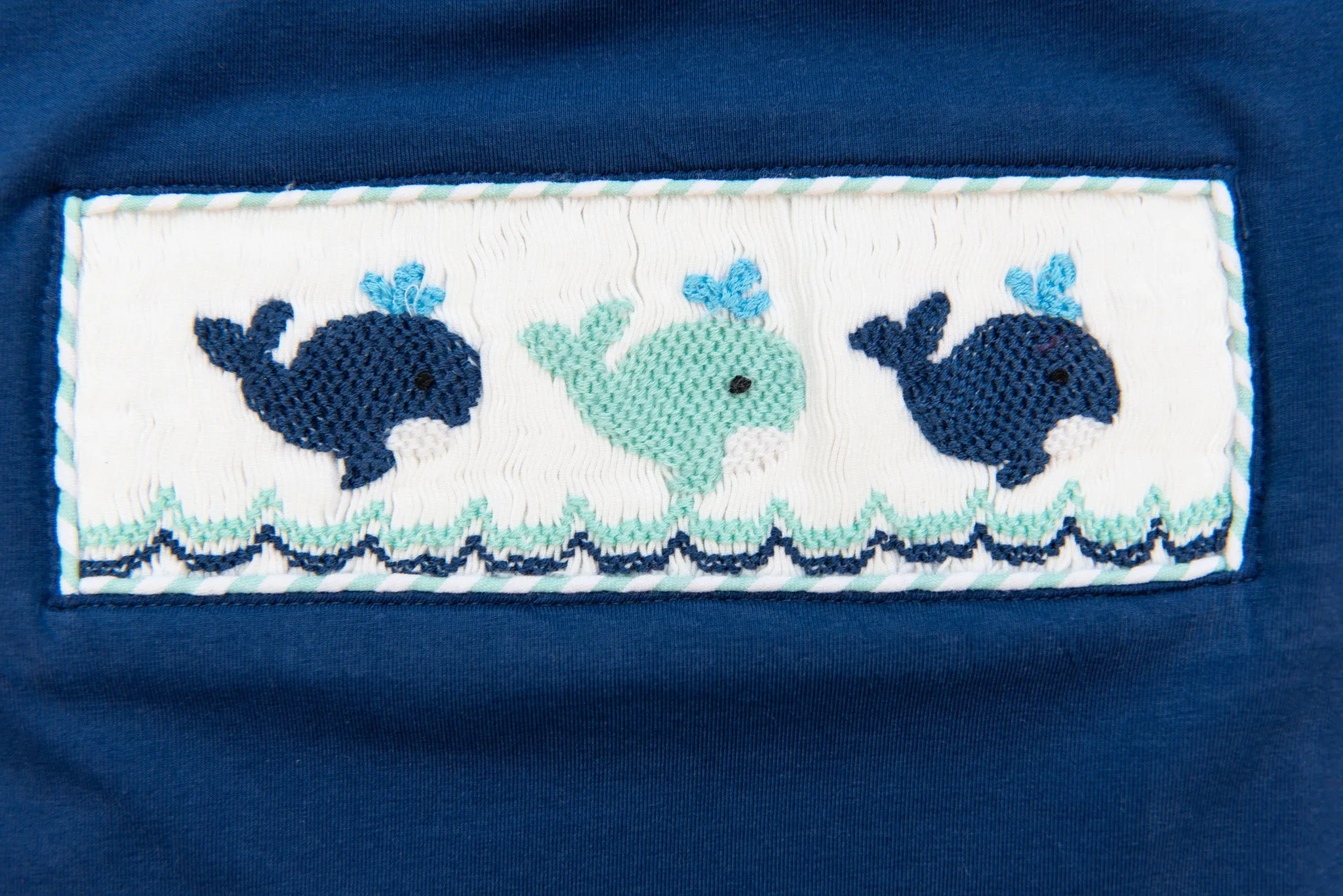 Boys Smocked Whale Romper