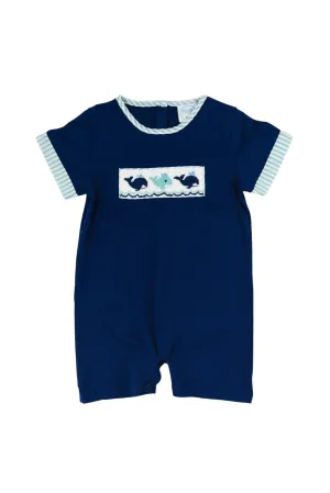Boys Smocked Whale Romper