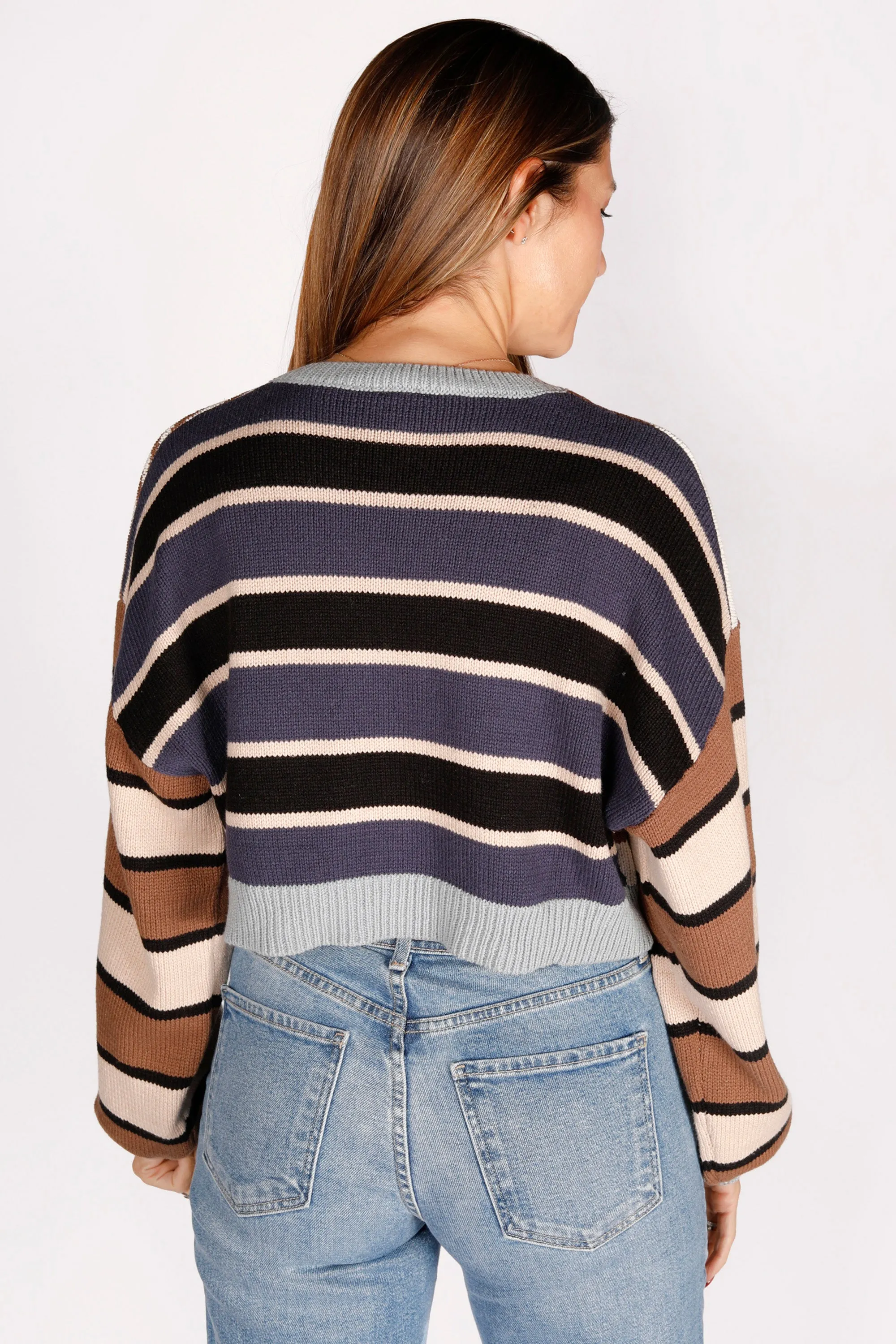 Brown Multi Striped Sweater