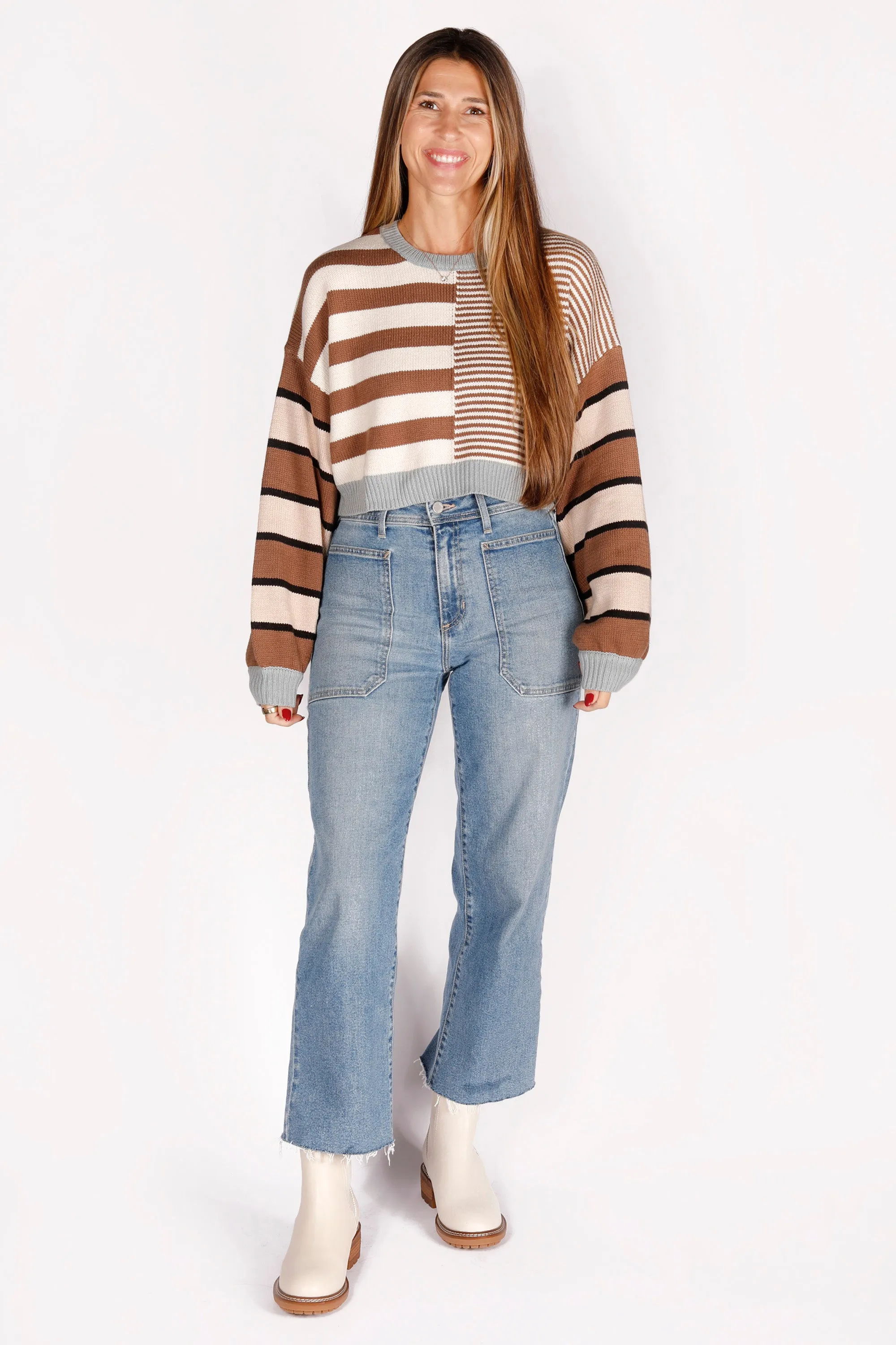 Brown Multi Striped Sweater