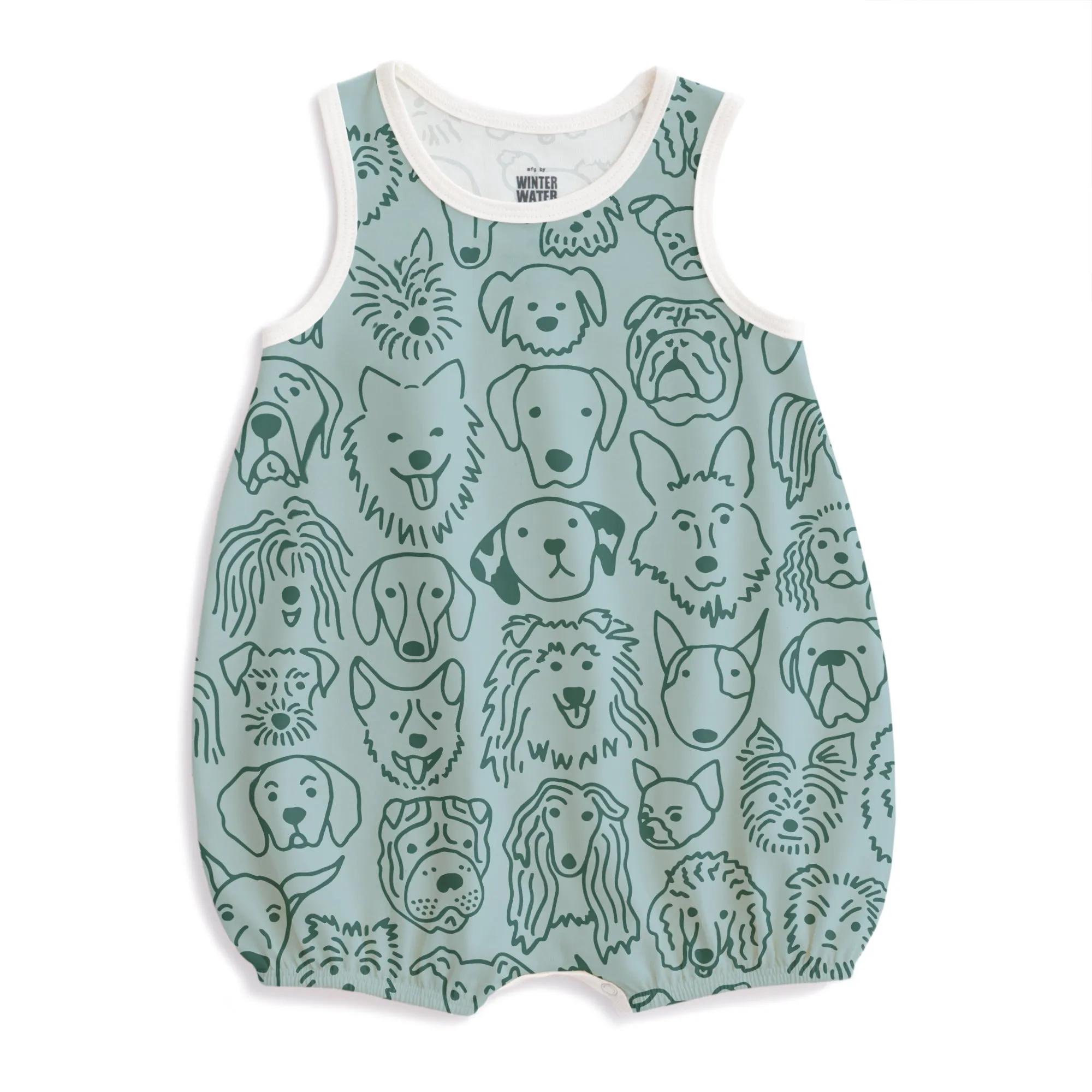 Bubble Romper - Dogs Pale Blue