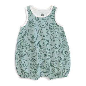 Bubble Romper - Dogs Pale Blue
