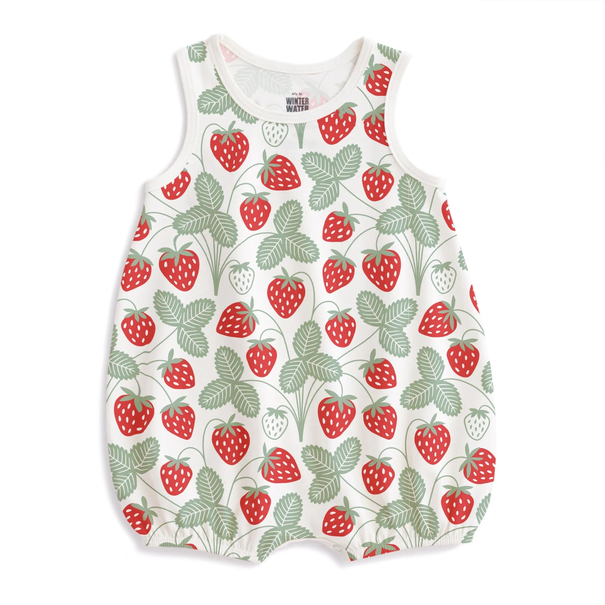Bubble Romper - Strawberries Red & Green