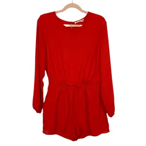 Buddy Love Red Off the Shoulder Romper- Size M