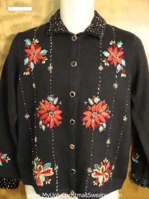 Cheap Tacky Poinsettias Christmas Jumper