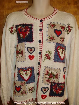 Cheap Valentine Hearts Fun Ugliest Christmas Sweater