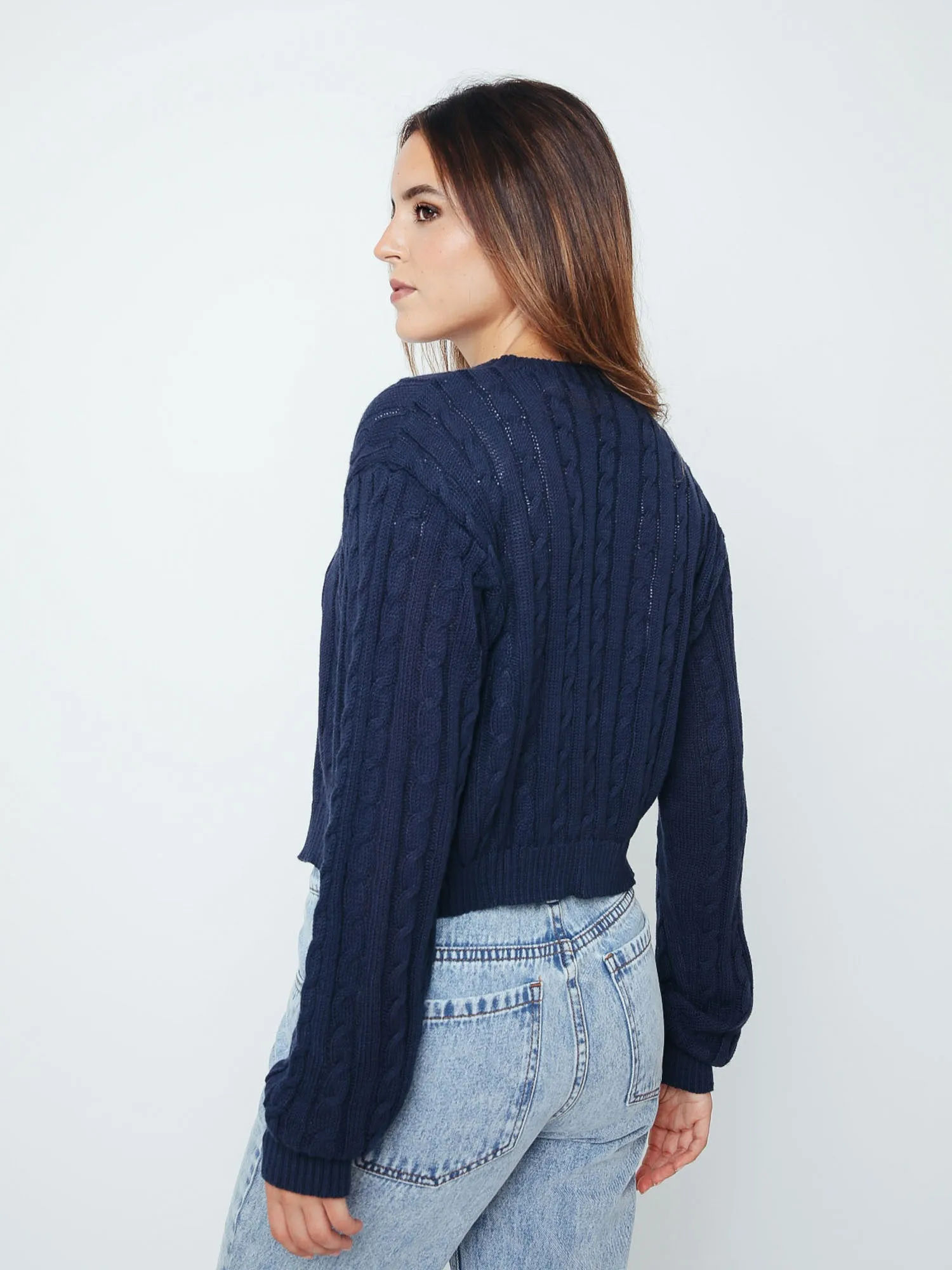 Chompa para Mujer DVK SWEATER FAWN CABLE STITCH SWEATER AZL