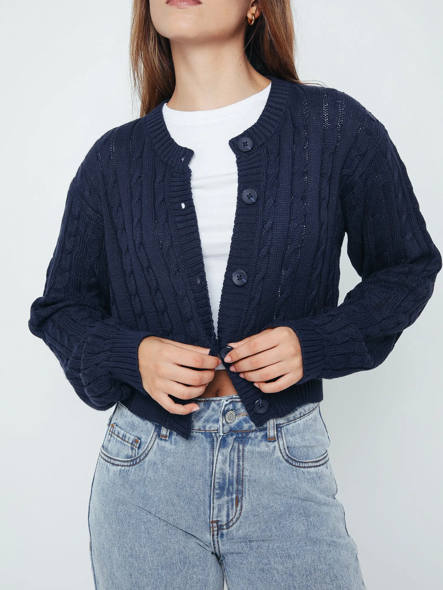 Chompa para Mujer DVK SWEATER FAWN CABLE STITCH SWEATER AZL