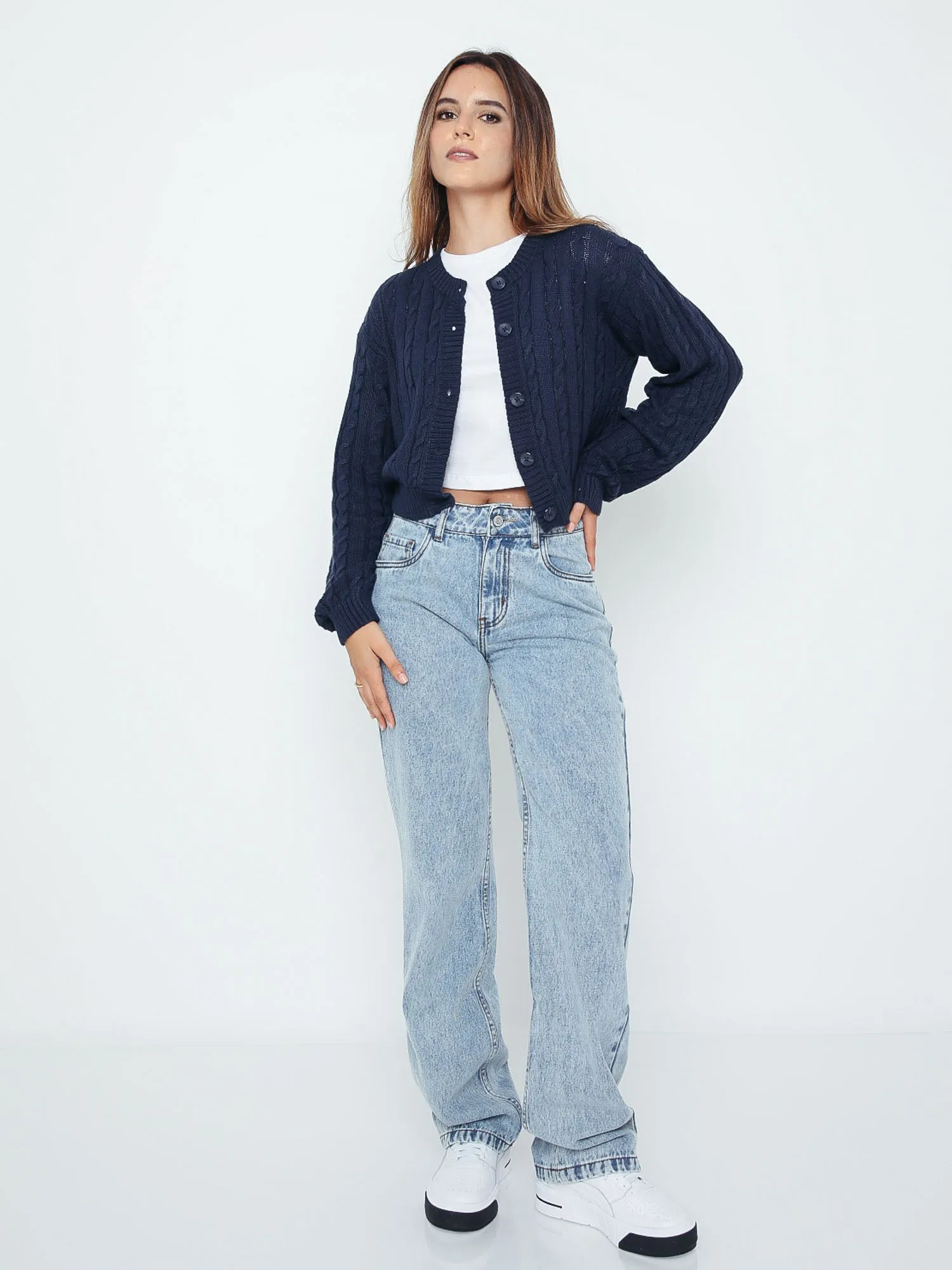 Chompa para Mujer DVK SWEATER FAWN CABLE STITCH SWEATER AZL