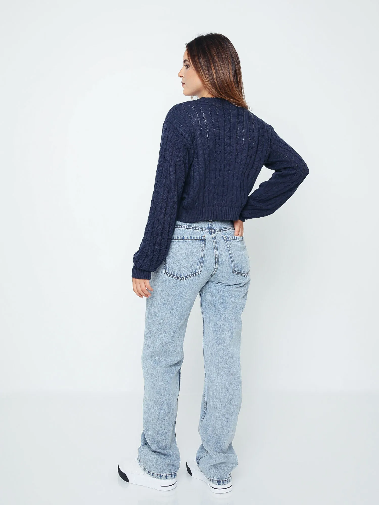 Chompa para Mujer DVK SWEATER FAWN CABLE STITCH SWEATER AZL