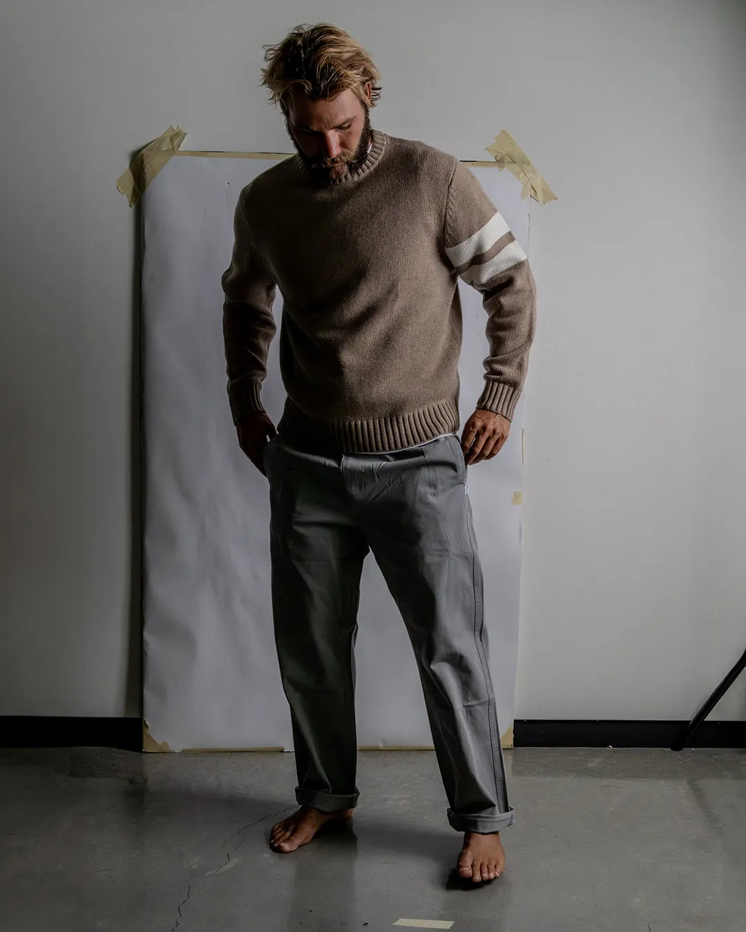 Comp Stripe Sweater - Oatmeal