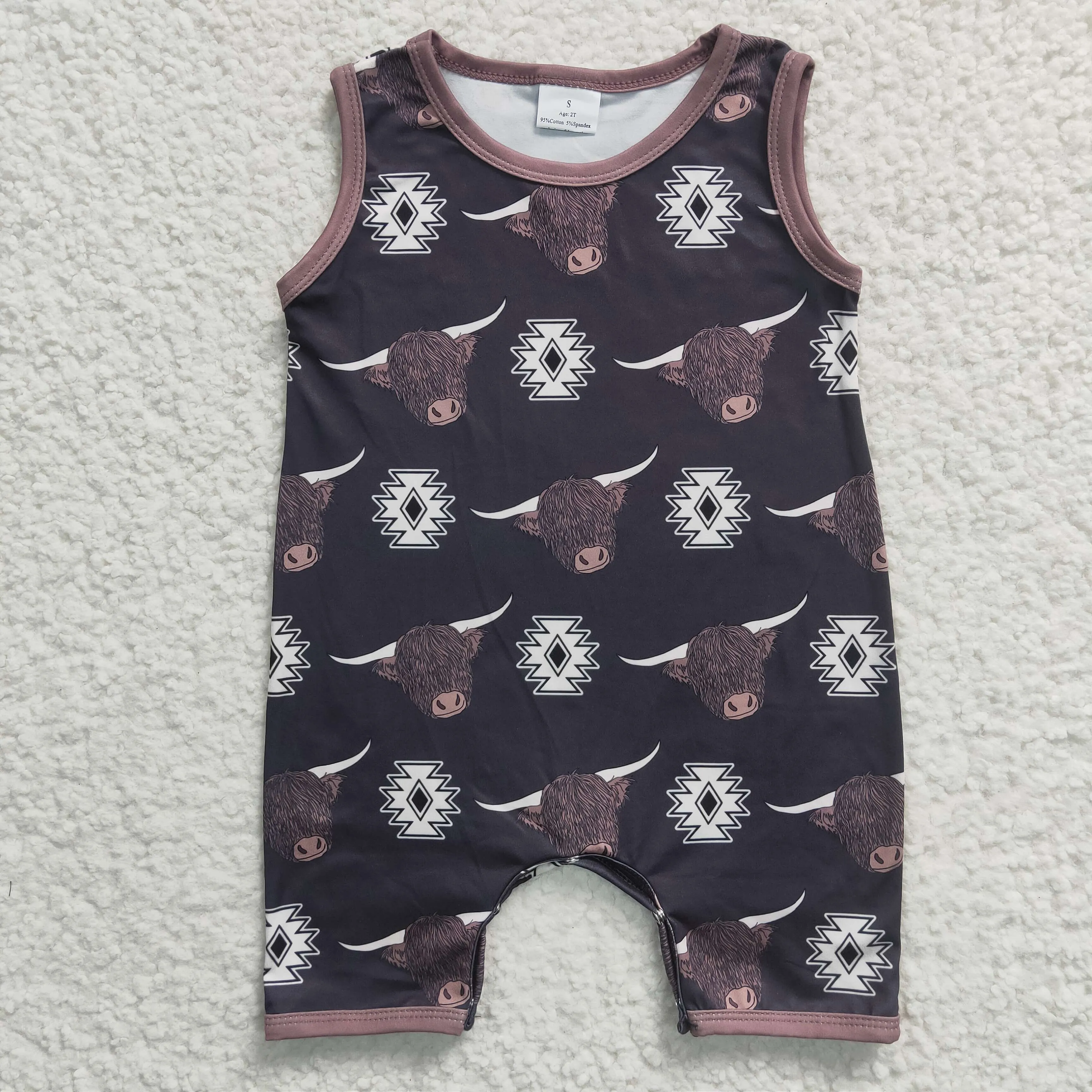 cow printed baby boys romper SR0284
