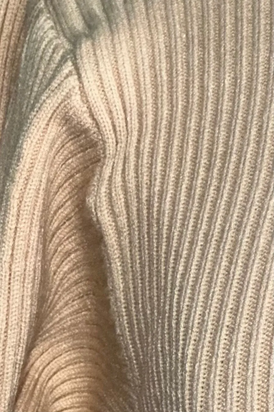 Cream Ribbed Knit Puff Sleeve Sweater by Wild Pony