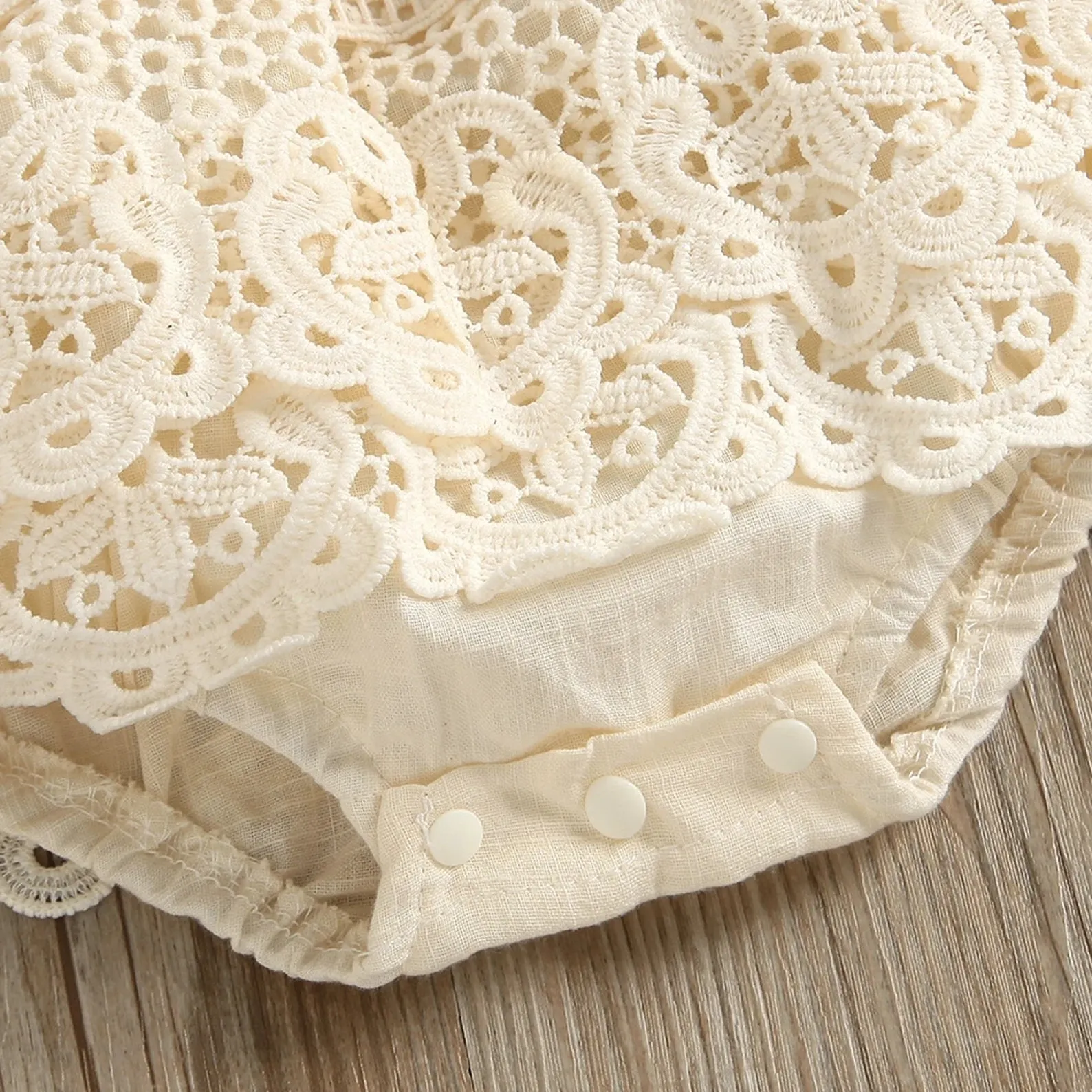 Crochet Lace Boho Baby Romper for First Birthday Photo, Smash Cake Outfit Girl