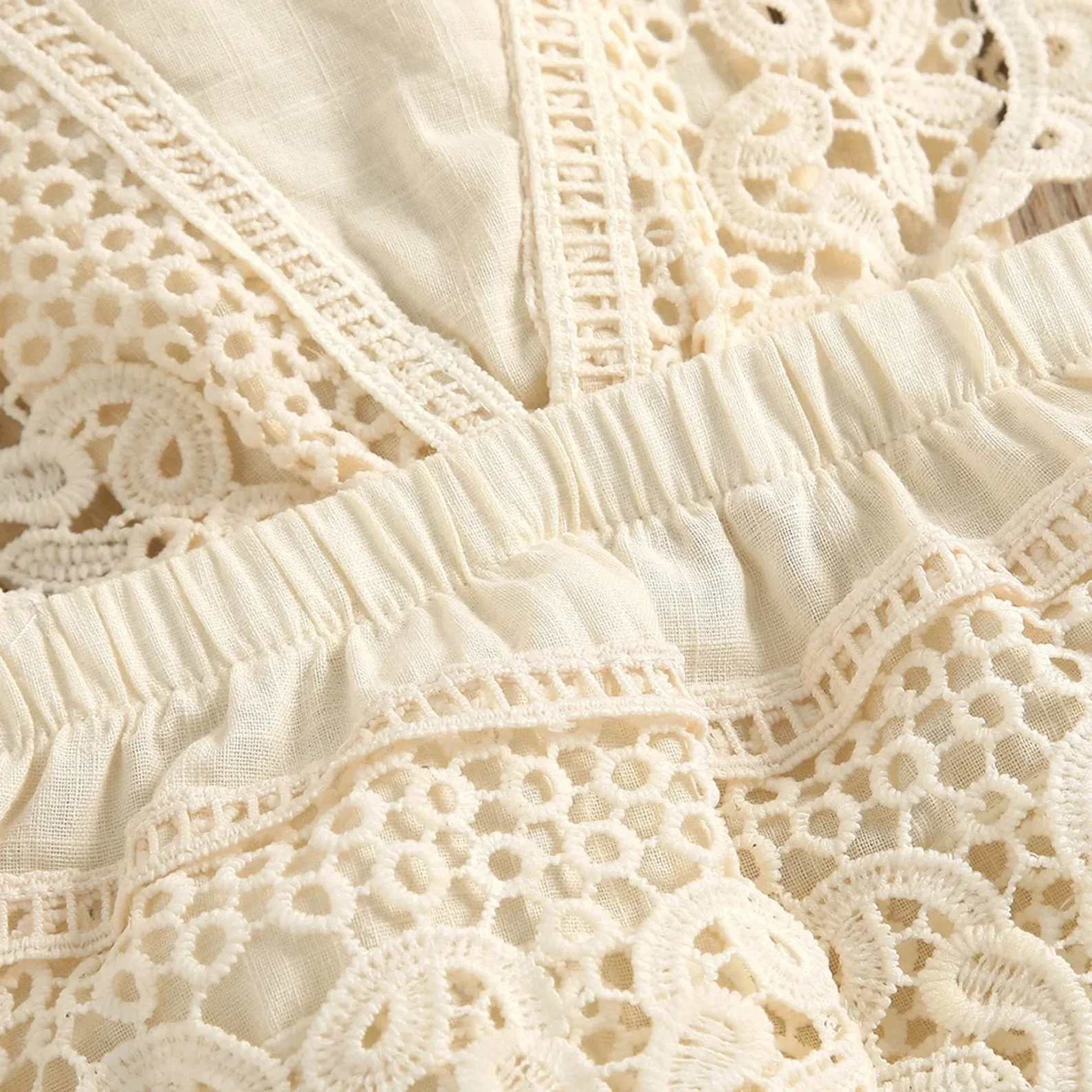 Crochet Lace Boho Baby Romper for First Birthday Photo, Smash Cake Outfit Girl