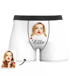 Custom Face And Name Colorful Boxer Shorts, Custom Underwear For Men