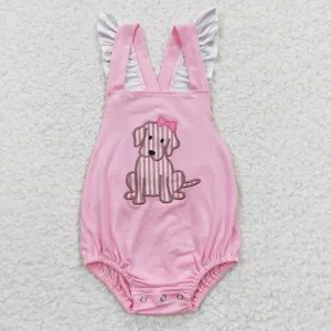 cute puppy embroidery baby girls onesies SR0303