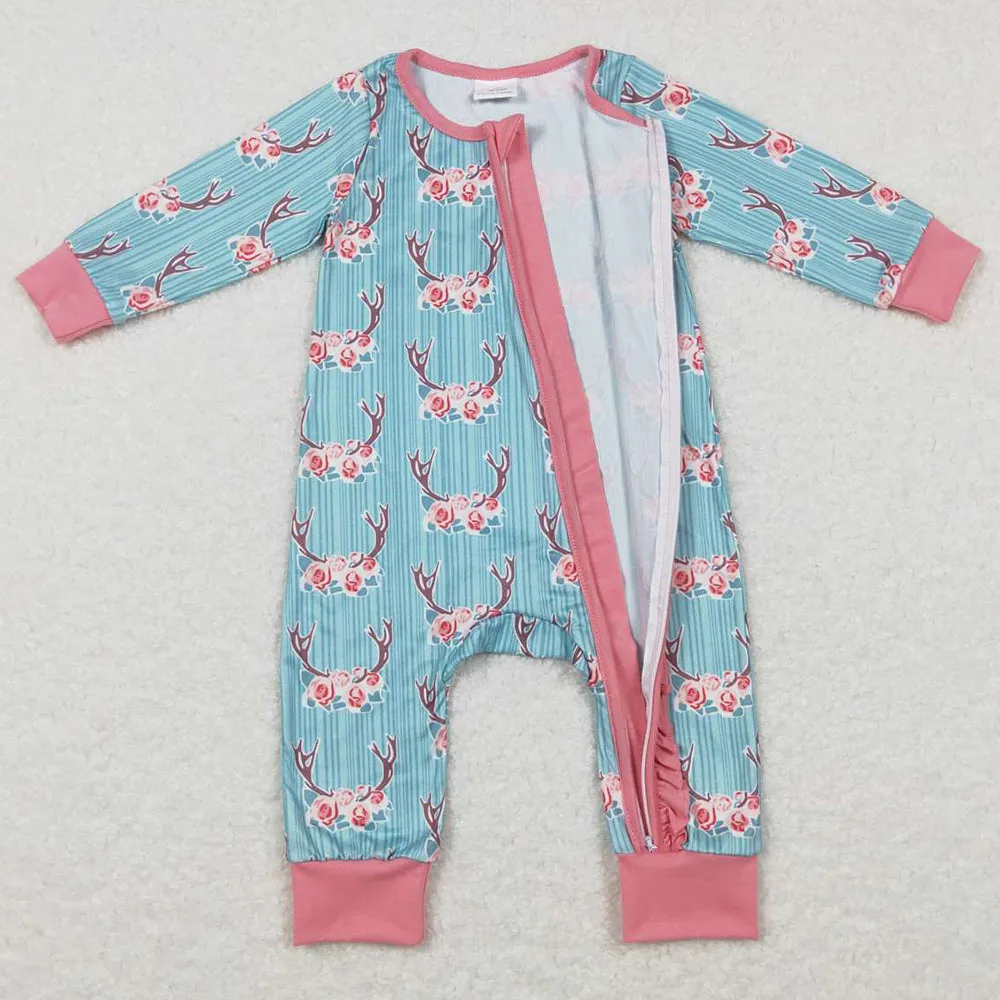 Deer Print Boutique Infant Baby Girls Rompers LR0712
