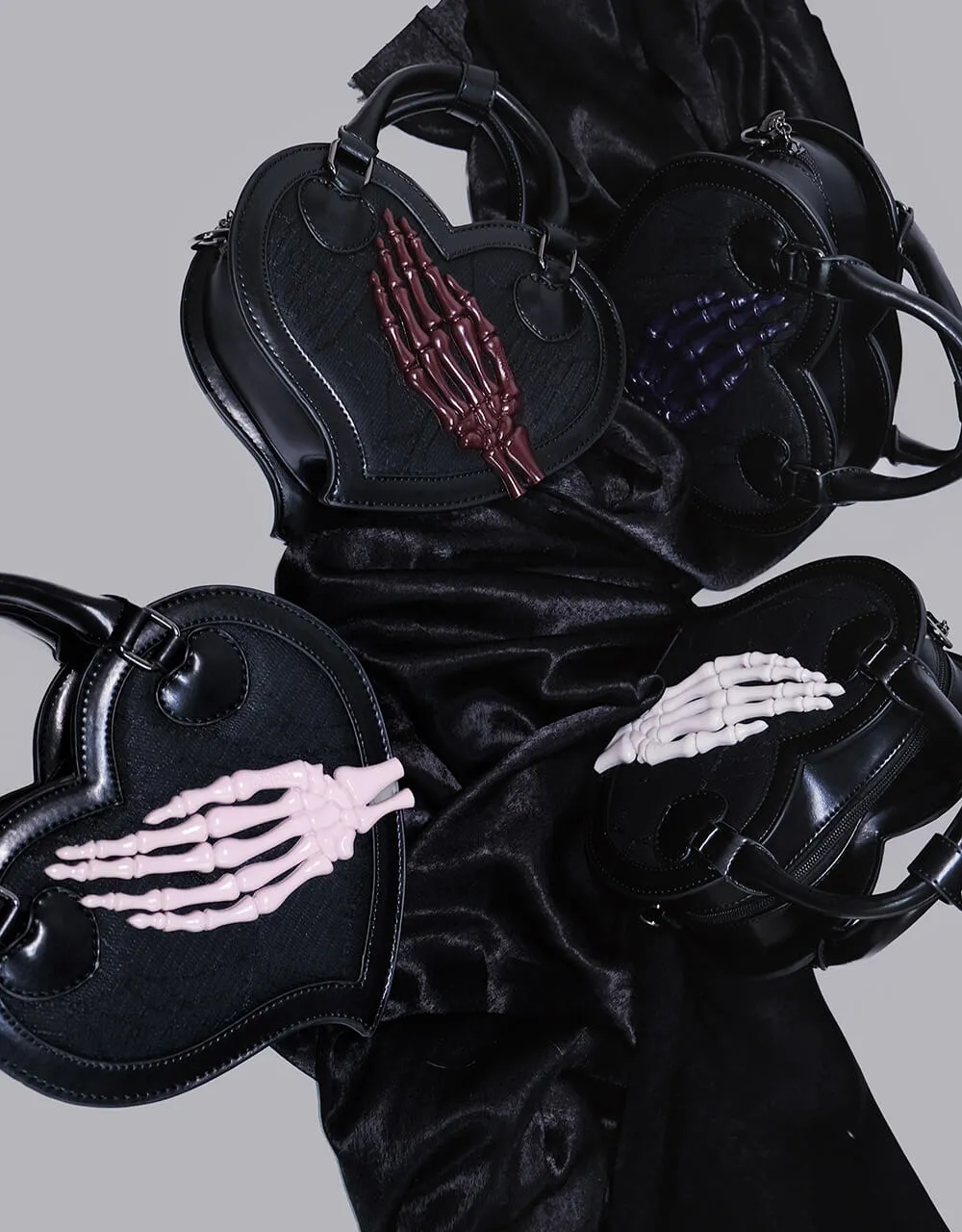 Detachable Skull Claw Heart Shaped Bag