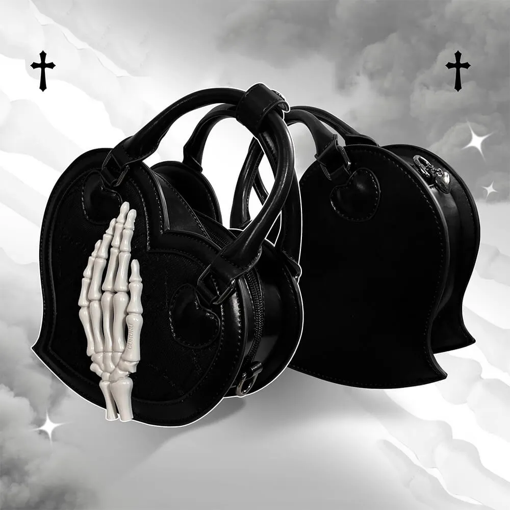 Detachable Skull Claw Heart Shaped Bag