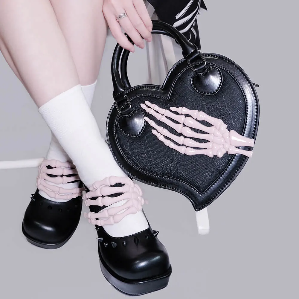 Detachable Skull Claw Heart Shaped Bag