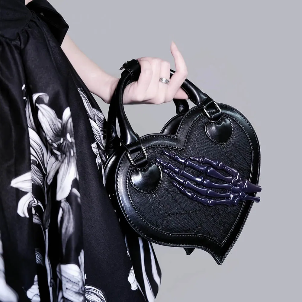 Detachable Skull Claw Heart Shaped Bag