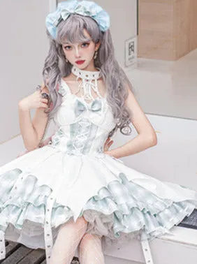 Dress Check Punk Suspender Accessories Head Rock Irregular Halterneck